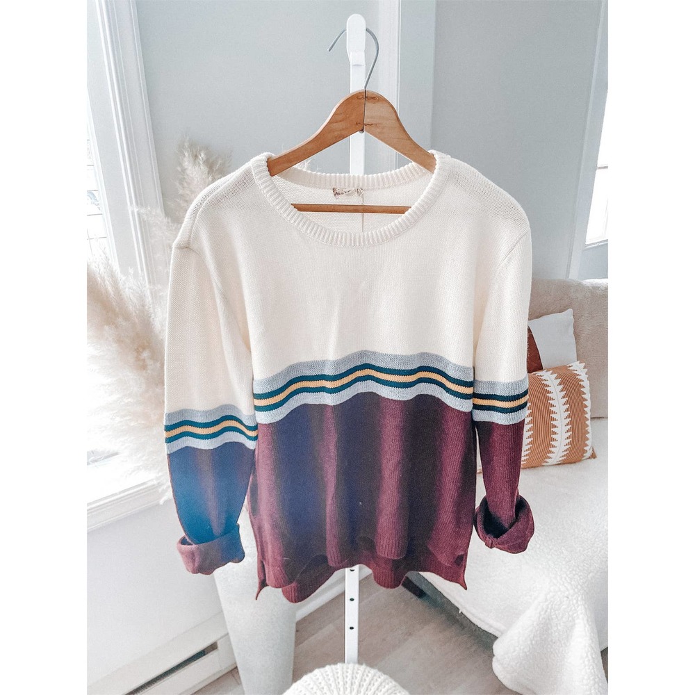 Preppy Academia Stripe Boyfriend Sweater